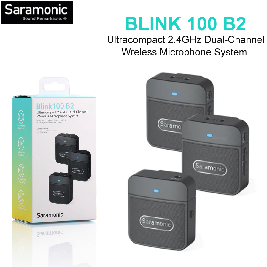 Saramonic Blink100 B2 Wireless Microphone System ไมค์ไร้สายสำหรับกล้องและสมาร์ทโฟน [มีสินค้าพร้อมจัดส่ง]