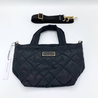 MARC JACOBS QUILTED NYLON MINI TOTE BLACK กระเป๋าถือทรง shopping tote แบรนด์มาร์คจาคอป