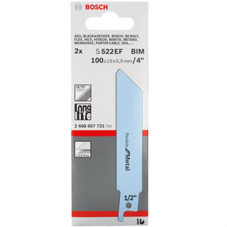 BOSCH ใบเลื่อยชัก 4 นิ้ว ตัดเหล็ก รุ่น S522EF (แพ็ค2ใบ) 2608657721