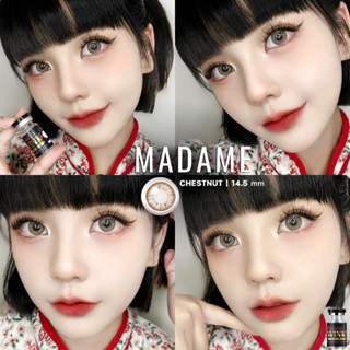 ร้านเลนส์สวยคอนแทค Wink Wow รุ่น Madame สี chestnut น้ำตาลไม่มีค่าสายตา นำเข้าจากเกาหลี (ลายใหม่สุดHit ขายดี)