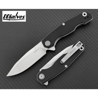 มีดพับ Kershaw Inception Flipper Knife D2 Stonewashed Drop Point Blade, Black G10 Handles (2031)