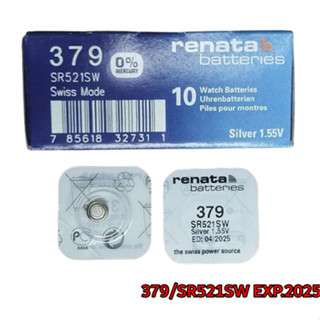 ถ่านนาฬิกา Renata 379 SR521SW ของแท้ Swiss Made 1.55V ถ่านสวิส ถ่านกระดุม ถ่านใหม่ (1 ก้อน)