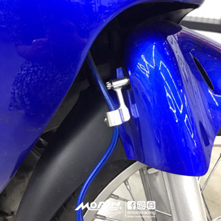 MORIN ล็อคสายเบรคแต่ง HONDA WAVE + น็อตสีดำ ครบชุด (หูล็อคสาย ตัวล็อคสาย อะไหล่แต่งรถมอเตอร์ไซค์)