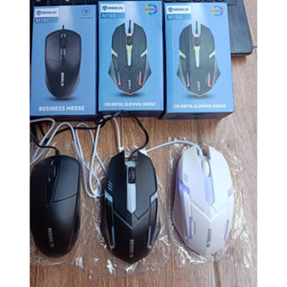 ส่งจากไทย Mouse เม้าส์มีสาย USB Mouse MIHUN M101 M103 เมาส์สาย Optical Mouse Colorful Glowing Mouse Business Mouse