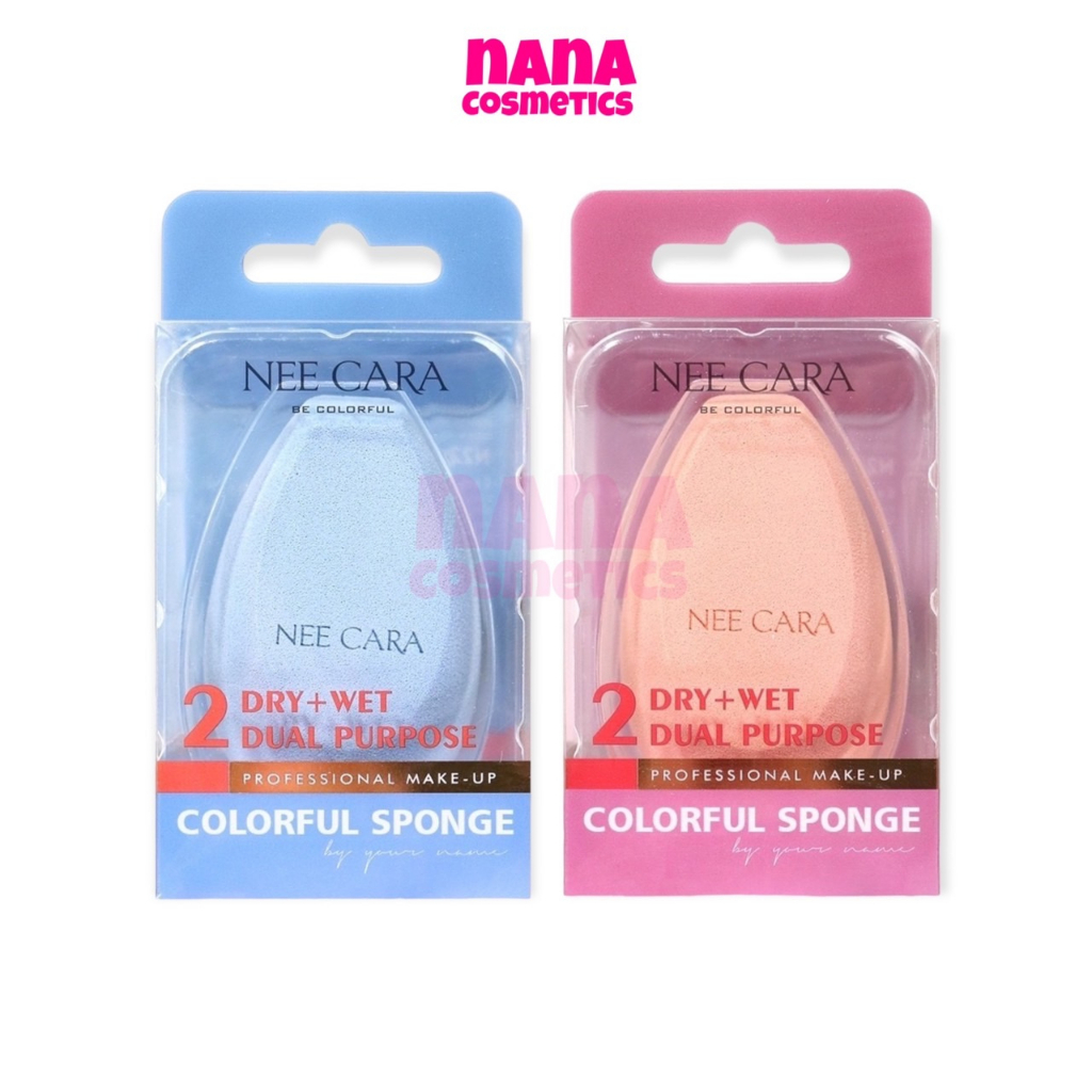N222 นีคาร่า พัฟ ฟองน้ำ เกลี่ยรองพื้น ฟองน้ำแต่งหน้า Nee Cara 2-Dual Purpose Colorful Sponge Beauty Blender