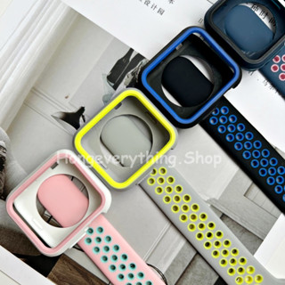 เคส+สายนาฬิกาข้อมือ สีทูโทน ซิลิโคน  สำหรับ Smart watch 7 6 5 4 3 2 1 ขนาด 38/40/41mm 42/44/45mm สายSmart watch T500 X7