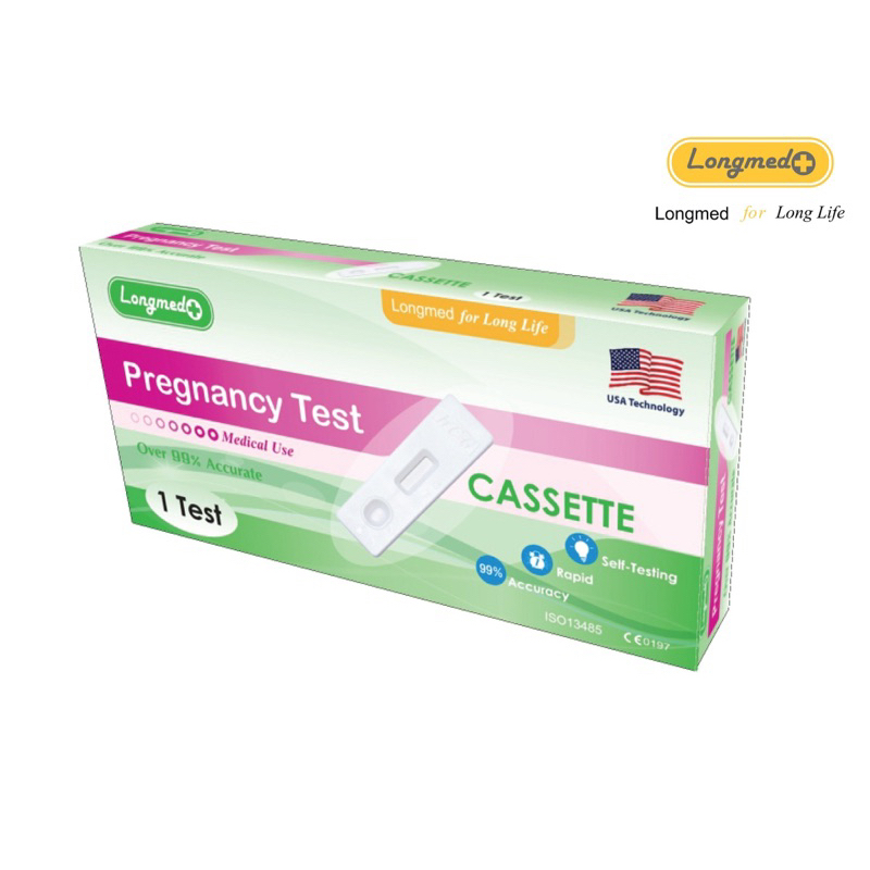 กล่องเขียว longmed ที่ตรวจตั้งครรภ์ แบบหยด pregnancy test ล๊อตล่าสุด ซื้อ 200กล่อง แถม 10กล่อง