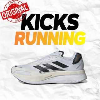 adidas Adizero Boston 10 White and black Running shoes style ของแท้ 100 %