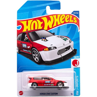 [พร้อมส่ง] รถเหล็ก HOTWHEELS ของแท้ Honda Civic Custom Red HW2022_#204B