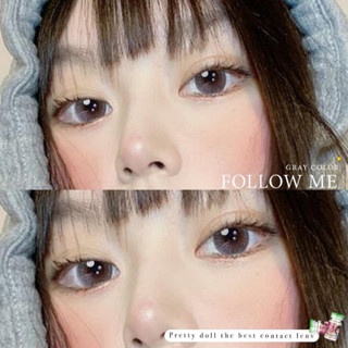 (COD) คอนแทคเลนส์ contactlens สายฝ รุ่น Follow me สายตา+ปกติ Prettydoll 0.00 ถึง-6.00 เลนส์นิ่ม ใส่สบายตา (แถมตลับ)