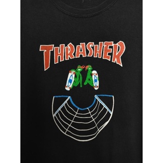 เสื้อยืด แขนยาว มือสอง สายสเก็ต งานแบรนด์ Thrasher อก 46 ยาว 29