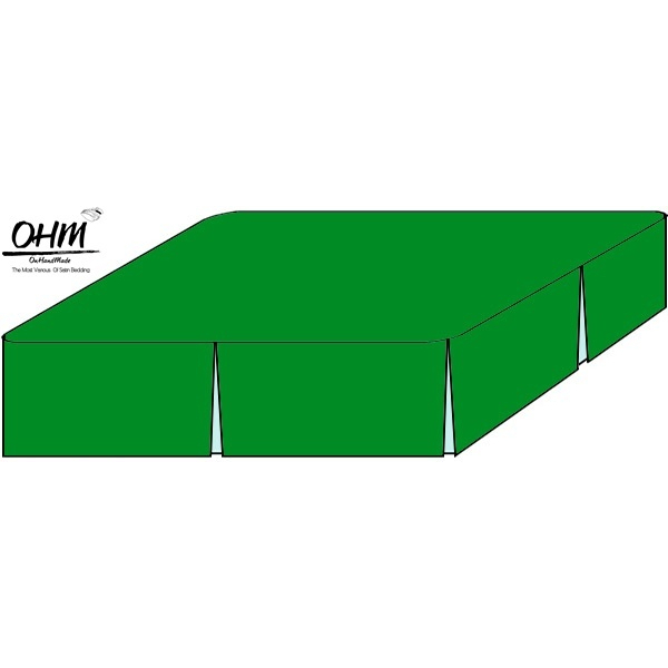 OHM Bed Skirt-กระโปรงเตียงแบบ 5 ทวิส ผ้าเครปซาติน 220 เส้น ขนาด 6 ฟุต (สีขาว)