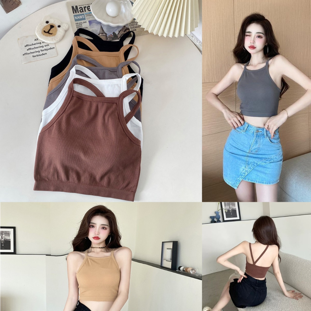 เสื้อกล้ามผู้หญิง B-076 แฟชั่นโชว์หลัง สายเซ็กซี่ มีหลายสี พร้อมส่ง