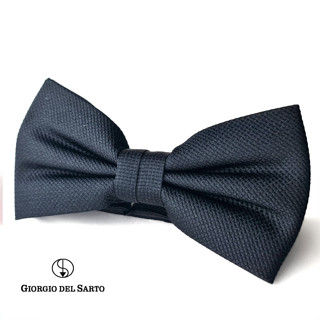 GIORGIO DEL SARTO Two-Fold Silk Black Bow Tie โบว์ไทผ้าไหมสองจีบสีดำ