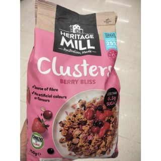 Heritage Mill Berry Bliss Clusters 750g.อาหารเช้าข้าวโอ๊ต ผสม แครนเบอร์รี่,สตอเบอรี่ 750 กรัม.ราคาพิเศษ