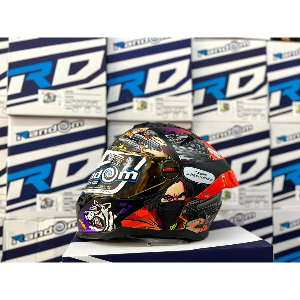 หมวกกันน็อค/RANDOM-CZR-BTสีดำด้าน ลาย 6