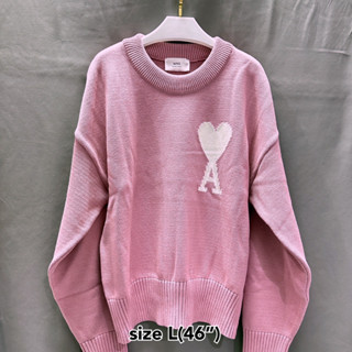 Ami Paris jumper knit เสื้อไหมพรม แขนยาว เสื้อกันหนาว แบรนด์เนม ของแท้ สีชมพู หัวใจ ผู้หญิง ผู้ชาย ของขวัญ วาเลนไทน์