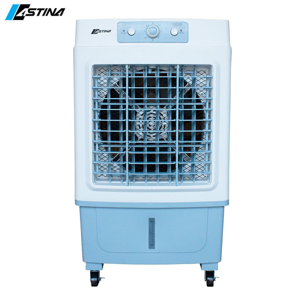 ASTINA พัดลม พัดลมไอเย็น AC018B สีขาว/ฟ้า ถังน้ำสามารถบรรจุน้ำได้ 35 ลิตร