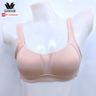 Sport Bra บราออกกำลังกาย สีเบจ Beige รุ่น WR1491 ไม่มีโครง เสื้อใน ชุดชั้นใน วาโก้ Exercise บรา ออกกำลังกาย Wacoal Moti