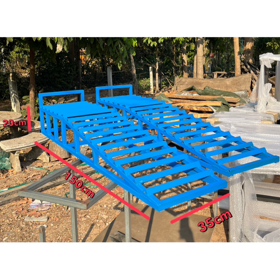 Pradoo'Siam Car Rampยกรถโหลดเตี้ย  Rampรองยกล้อขึ้นตรวจเช็คช่วงล่าง บันไดยกรถยนต์ที่ติดสเกิร์ต  อุปก