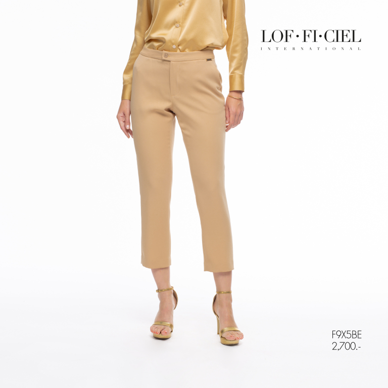 LOF-FI-CIEL woman's pants Jubili Runway กางเกงผู้หญิง ขาตรง ทรงสลิม สีเบจ F9X5BE