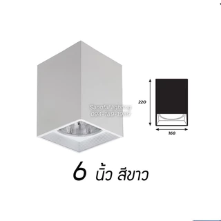 พร้อมส่ง 🇹🇭 ถูกที่สุด โคมไฟดาวน์ไลท์ ติดลอย E27 Downlight ติดลอย 4” และ 6” ดาวไลท์ โคมไฟ โคมเพดาน โคมติดลอย