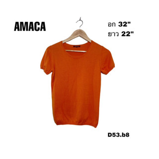 AMACA เสื้อยืดแขนสั้นสีส้ม อก 34 ยาว 22