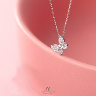 MeeningBrand❀สร้อยคอเงิน BIG BUTTERFLY DIAMOND [02-0066]