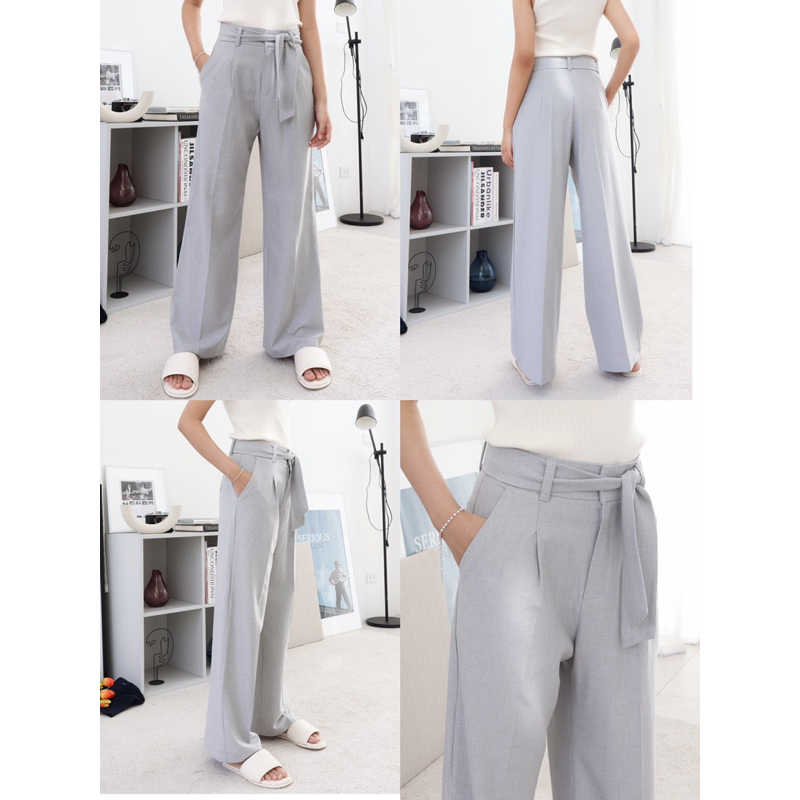 abigail pants กางเกงเอวสูง กางเกงขากระบอก ผ้านิ่ม ทรงพริ้ว ราคา ถูกที่สุด ดีลบีเคเค แกลเลอรีภาพที่ 4