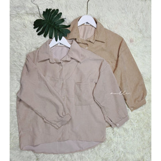 เสื้อลูกฟูกแขนยาว ทรง Oversize ป้ายแบรนด์ Patsii