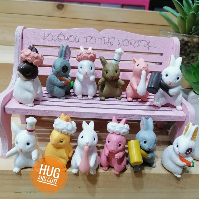 กระต่ายน้อยแสนซน มี 12 แบบให้เลือก (ราคา/1ชิ้น) ตุ๊กตาแต่งบ้าน ตุ๊กตาแต่งสวน ของสะสม โมเดล จัดสวนถาด พร็อพถ่ายรูป