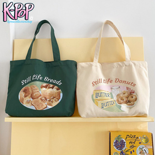 KOREA(KR1784) กระเป๋าผ้าใบใหญ่ Still Life Breads &amp; Donuts