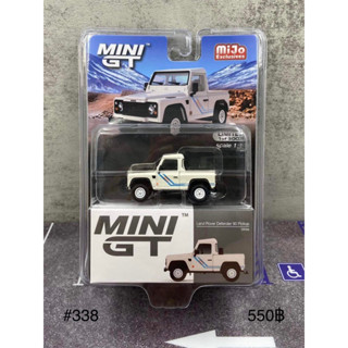 MINI GT #338 - WHITE - LAND ROVER DEFENDER 90 PICKUP - MIJO USA EXCLUSIVE