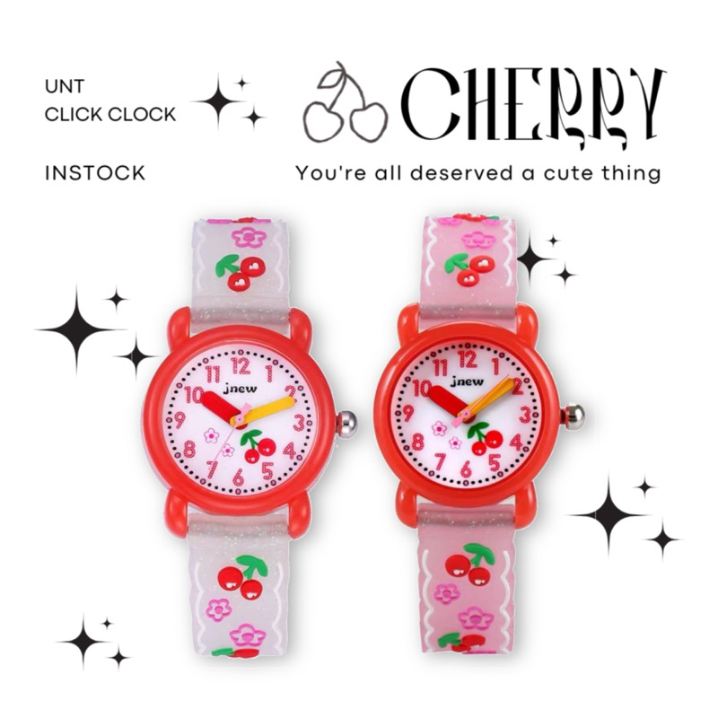 (พร้อมส่ง) นาฬิกาข้อมือกันน้ำ นาฬิกาผู้หญิง ลายเชอรี่