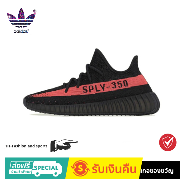 adidas originals Yeezy Boost 350 V2"Core Black Red" trend Sportswear shoes Men's and women's same black pink