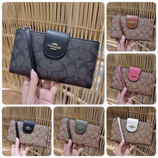 COACH  TECH WALLET  SIGNATURE CANVAS กระเป๋าสตางค์ใบยาว