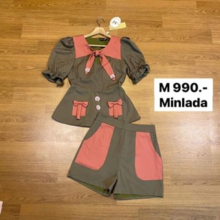 ชุดเซ็ทเสื้อ+กางเกงงานน่ารักป้ายminlada