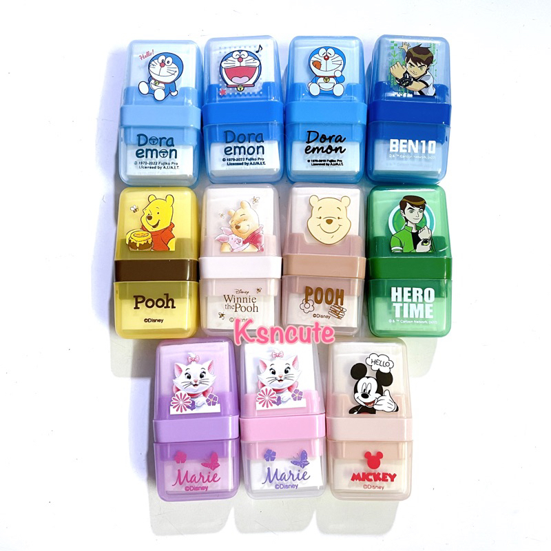 ยางลบ มีฝาปิด ใช้ได้2ด้าน ลายการ์ตูนลิขสิทธิ์ disney ben10 doraemon