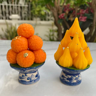 ** คู่ละ 99 บาท ** พานดินปั้น พานขนมลาดูโมทกะ พานโมทกะ ลาดู ถวายองค์เทพ พระพิฆเนศ