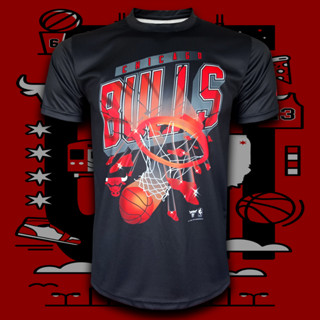 เสื้อยืดคอกลม บาสเกตบอล NBA CHICAGO BULLS เสื้อยืดบาสลาย ชิคาโก้ บูลส์ #BK0164 พิมพ์ทั้งตัว ไซส์ S-5XL