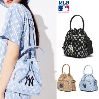 ☀️ พร้อมส่ง [ของแท้💯% กระเป๋าMLB MONOGRAM Bucket Bag กระเป๋าถือNY กระเป๋าสะพาย