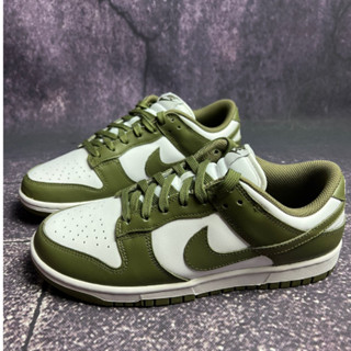 ของแท้ 100%Nike Dunk Low "Medium Olive" รองเท้าผ้าใบลำลองต่ำ