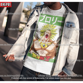 เสื้อยืด Unisex รุ่น โบรลี่ Broly ดราก้อนบอลซุปเปอร์ Dragon Ball Super ใส่สบายแบรนด์ Khepri Cotton TC ผ้าพรีเมียม พิมพ์ส