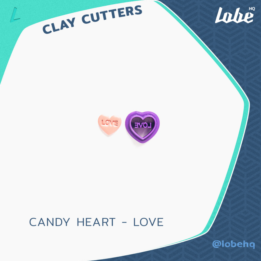 Candy Heart Love Polymer Clay Cutter/แม่พิมพ์กดดินรูปทรงแคนดี้ฮาร์ท