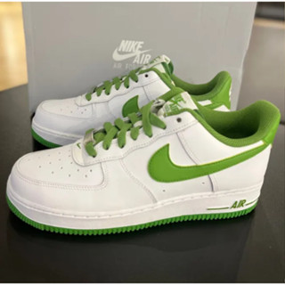 Nike Air Force 1 07 classic all-match รองเท้าผ้าใบลําลองลําลองลําลองสีขาวและสีเขียว【ของแท้ 100 %】