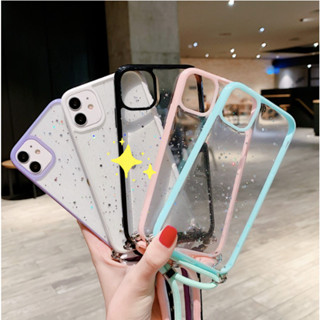 ส่งในไทย! Glitter i Phon e case 12 Pro / 12 Pro max เคสไอโฟ น เคสใส+เชือก สายคล้องคอ เคสสะพายข้าง กันกระแทก เคสซิลิโคน