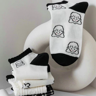 home818 ถุงเท้าเกาหลี ข้อสั้น ถุงเท้าแฟชั่น ลายBaby (1 เซตมี 5 ลาย) NO.A77