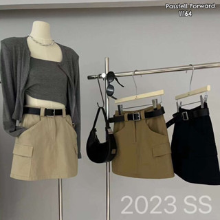 🇰🇷New🇰🇷  Korea cargo miniskirt  With belt  มาใหม่เลยค้าาา กับกระโปรง คาร์โก้ งานเกาหลี ซับใน