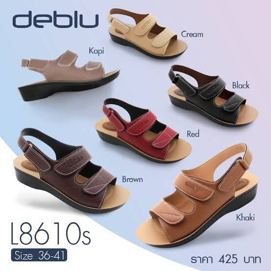 VIDVIEW !!ลดสนั่น!! รองเท้ารัดส้นหญิง เพื่อสุขภาพ Deblu L8610s ปรับสายได้ ยี่ห้อเดอบลู สไตล์แฟชั่น ผู้สูงอายุใส่ได้