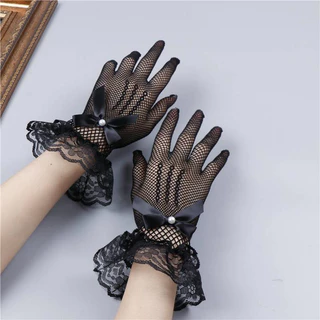 ถุงมือตาข่ายลูกไม้ ยืดๆ มีขนาดเด็ก-ผู้ใหญ่พร้อมส่ง!
